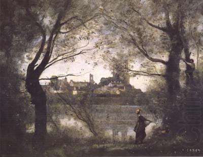 Jean Baptiste Camille  Corot Mantes (mk11) china oil painting image